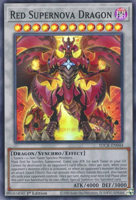 Red Supernova Dragon trading card from Structure Deck: The Crimson King Red Supernova Dragon - Structure Deck: The Crimson King YuGiOh trading card