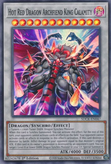Hot Red Dragon Archfiend King Calamity trading card from Structure Deck: The Crimson King Hot Red Dragon Archfiend King Calamity - Structure Deck: The Crimson King YuGiOh trading card