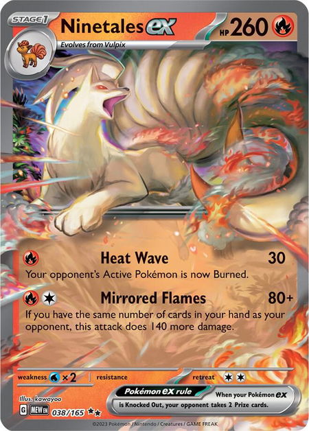 Ninetales ex - 038/165 - SV: Scarlet & Violet 151 Pokémon trading card