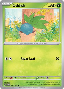 Oddish - SV: Scarlet & Violet 151 (MEW) #043/165 - Common Pokémon Trading Card