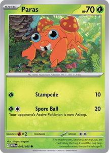 Paras - SV: Scarlet & Violet 151 (MEW) #046/165 - Common Pokémon Trading Card