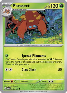 Parasect - SV: Scarlet & Violet 151 (MEW) #047/165 - Uncommon Pokémon Trading Card