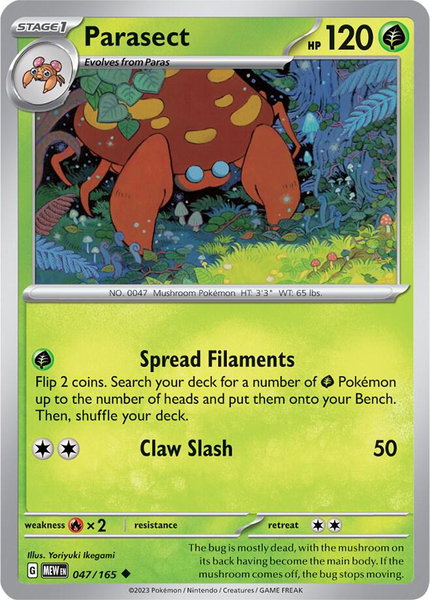 Parasect trading card from SV: Scarlet & Violet 151 Parasect - SV: Scarlet & Violet 151 Pokémon trading card
