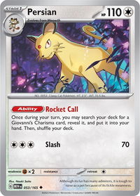 Persian - SV: Scarlet & Violet 151 (MEW) #053/165 - Uncommon Pokémon Trading Card