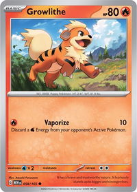 Growlithe - SV: Scarlet & Violet 151 (MEW) #058/165 - Common Pokémon Trading Card