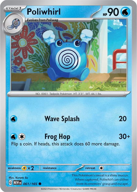 Poliwhirl - 061/165 trading card from SV: Scarlet & Violet 151 Poliwhirl - 061/165 - SV: Scarlet & Violet 151 Pokémon trading card