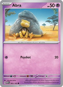 Abra - SV: Scarlet & Violet 151 (MEW) #063/165 - Common Pokémon Trading Card