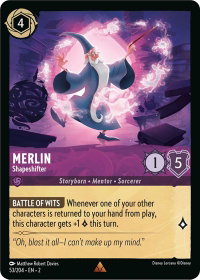Merlin - Shapeshifter - Rise of the Floodborn (2) #53/204 - Rare Disney Lorcana Trading Card