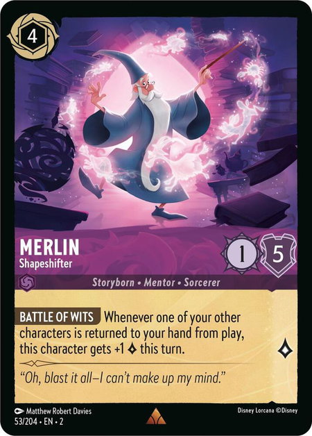 Merlin - Shapeshifter - Rise of the Floodborn Disney Lorcana trading card