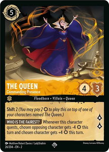 The Queen - Commanding Presence - Rise of the Floodborn (2) #26/204 - Super Rare Disney Lorcana Trading Card