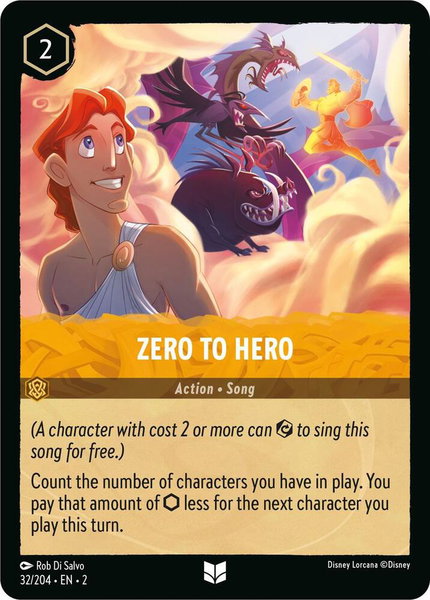 Zero To Hero trading card from Rise of the Floodborn Zero To Hero - Rise of the Floodborn Disney Lorcana trading card