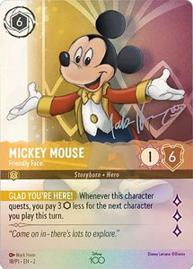 Mickey Mouse - Friendly Face (Alternate Art) - Disney100 Promos (D100) #18 - Promo Disney Lorcana Trading Card