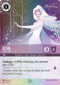 Elsa - Gloves Off (Alternate Art) - Disney100 Promos (D100) #19 - Promo Disney Lorcana Trading Card
