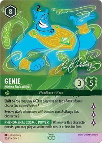 Genie - Powers Unleashed (Alternate Art) - Disney100 Promos (D100) #20 - Promo Disney Lorcana Trading Card