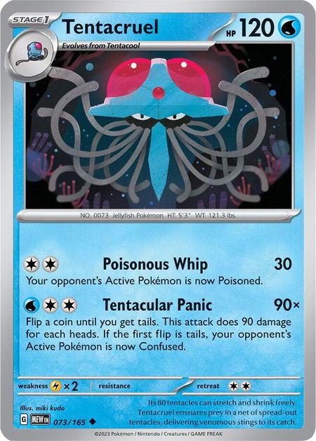Tentacruel trading card from SV: Scarlet & Violet 151 Tentacruel - SV: Scarlet & Violet 151 Pokémon trading card