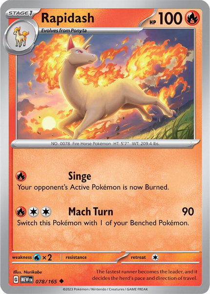 Rapidash trading card from SV: Scarlet & Violet 151 Rapidash - SV: Scarlet & Violet 151 Pokémon trading card