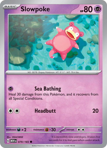 Slowpoke trading card from SV: Scarlet & Violet 151 Slowpoke - SV: Scarlet & Violet 151 Pokémon trading card