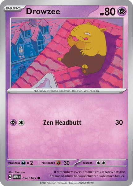 Drowzee trading card from SV: Scarlet & Violet 151 Drowzee - SV: Scarlet & Violet 151 Pokémon trading card