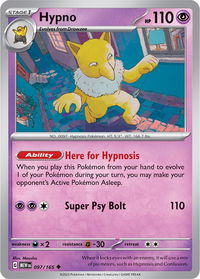 Hypno - SV: Scarlet & Violet 151 (MEW) #097/165 - Uncommon Pokémon Trading Card