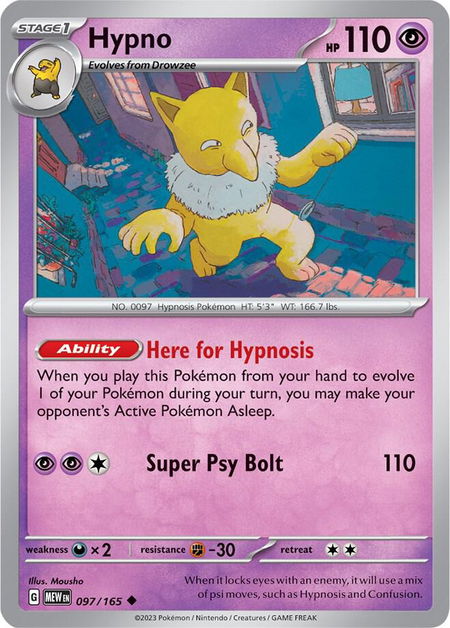 Hypno - SV: Scarlet & Violet 151 Pokémon trading card