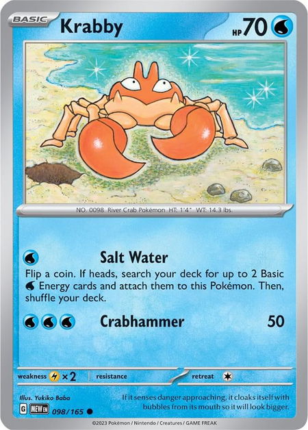 Krabby - SV: Scarlet & Violet 151 Pokémon trading card