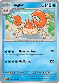 Kingler - SV: Scarlet & Violet 151 (MEW) #099/165 - Uncommon Pokémon Trading Card
