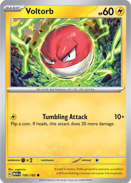 Voltorb trading card from SV: Scarlet & Violet 151 Voltorb - SV: Scarlet & Violet 151 Pokémon trading card