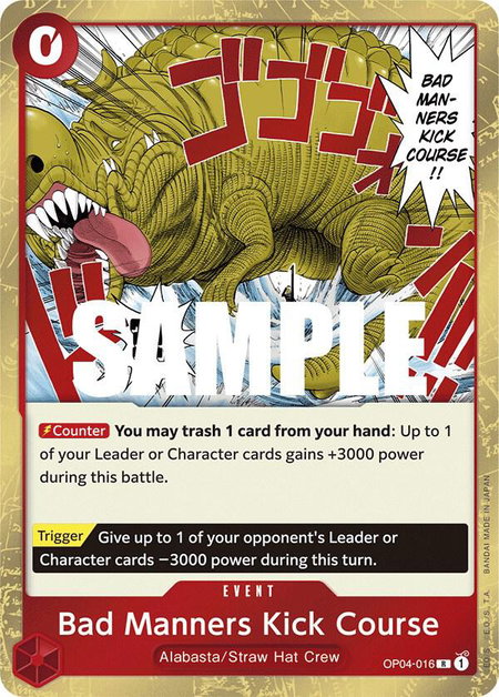 Bad Manners Kick Course - Kingdoms of Intrigue One Piece trading card