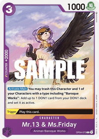 Mr.13 & Ms.Friday - Kingdoms of Intrigue (OP04) #OP04-073 - Common One Piece Trading Card