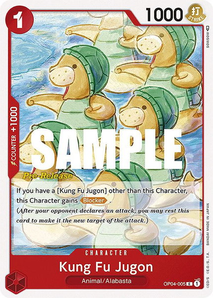 Kung Fu Jugon trading card from Kingdoms of Intrigue Pre-Release Cards Kung Fu Jugon - Kingdoms of Intrigue Pre-Release Cards One Piece trading card