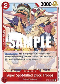 Super Spot-Billed Duck Troops - Kingdoms of Intrigue Pre-Release Cards (OP04 PRE) #OP04-009 - Uncommon One Piece Trading Card