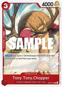 Tony Tony.Chopper - Kingdoms of Intrigue Pre-Release Cards (OP04 PRE) #OP04-010 - Common One Piece Trading Card