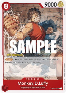 Monkey.D.Luffy - Kingdoms of Intrigue Pre-Release Cards (OP04 PRE) #OP04-014 - Uncommon One Piece Trading Card