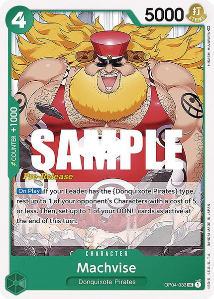 Machvise - Kingdoms of Intrigue Pre-Release Cards One Piece trading card