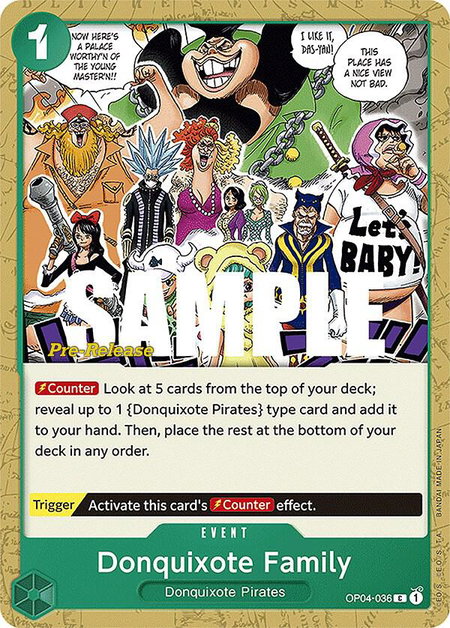 Donquixote Family - Kingdoms of Intrigue Pre-Release Cards One Piece trading card