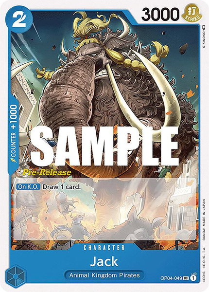 Jack trading card from Kingdoms of Intrigue Pre-Release Cards Jack - Kingdoms of Intrigue Pre-Release Cards One Piece trading card
