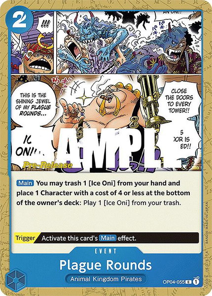 Plague Rounds trading card from Kingdoms of Intrigue Pre-Release Cards Plague Rounds - Kingdoms of Intrigue Pre-Release Cards One Piece trading card