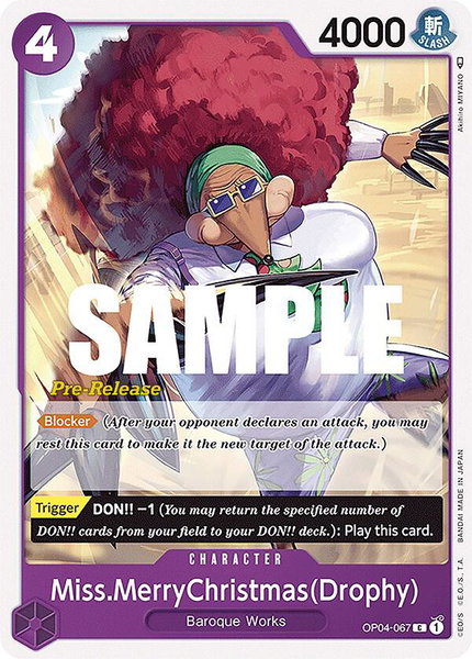 Miss.MerryChristmas(Drophy) - Kingdoms of Intrigue Pre-Release Cards One Piece trading card