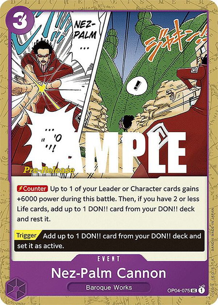 Nez-Palm Cannon - Kingdoms of Intrigue Pre-Release Cards One Piece trading card
