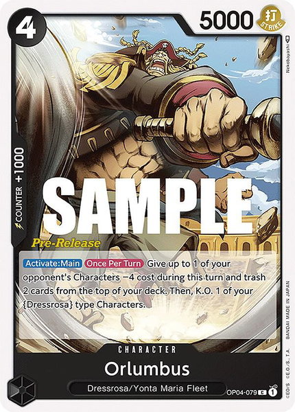 Orlumbus trading card from Kingdoms of Intrigue Pre-Release Cards Orlumbus - Kingdoms of Intrigue Pre-Release Cards One Piece trading card
