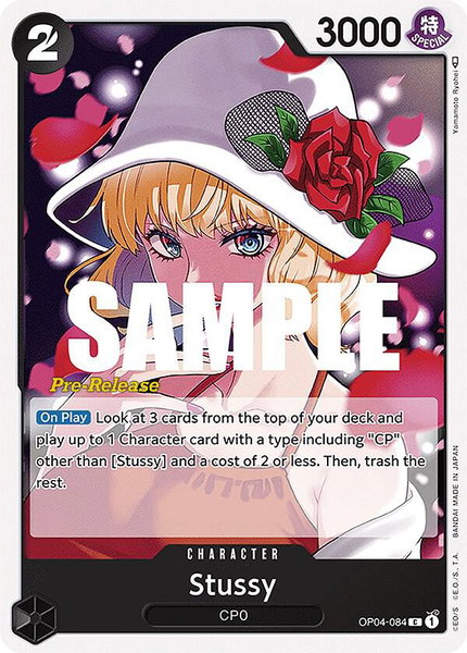 Stussy trading card from Kingdoms of Intrigue Pre-Release Cards Stussy - Kingdoms of Intrigue Pre-Release Cards One Piece trading card