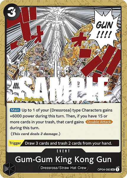 Gum-Gum King Kong Gun - Kingdoms of Intrigue Pre-Release Cards One Piece trading card
