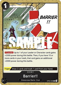 Barrier!! - Kingdoms of Intrigue Pre-Release Cards (OP04 PRE) #OP04-095 - Common One Piece Trading Card