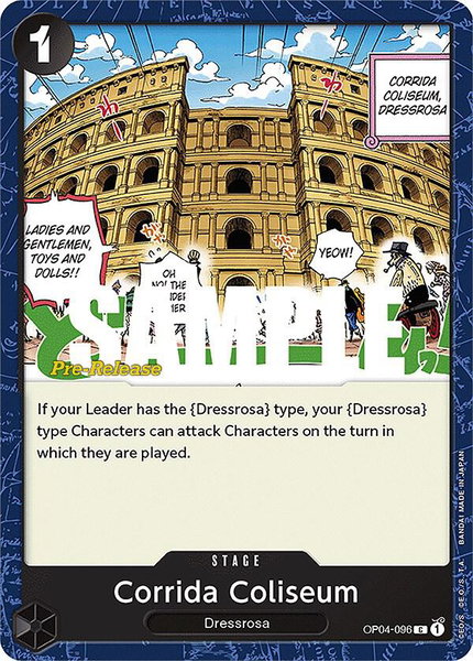 Corrida Coliseum trading card from Kingdoms of Intrigue Pre-Release Cards Corrida Coliseum - Kingdoms of Intrigue Pre-Release Cards One Piece trading card