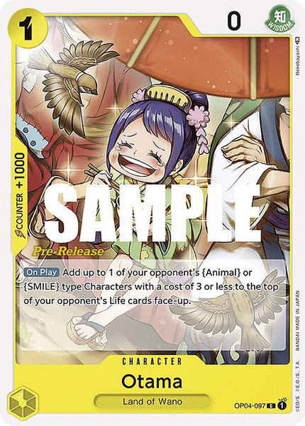 Otama trading card from Kingdoms of Intrigue Pre-Release Cards Otama - Kingdoms of Intrigue Pre-Release Cards One Piece trading card