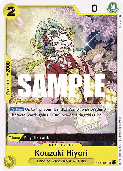 Kouzuki Hiyori - Kingdoms of Intrigue Pre-Release Cards One Piece trading card