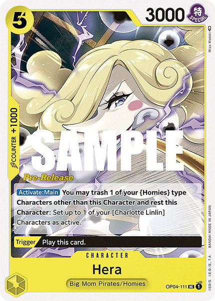 Hera - Kingdoms of Intrigue Pre-Release Cards One Piece trading card