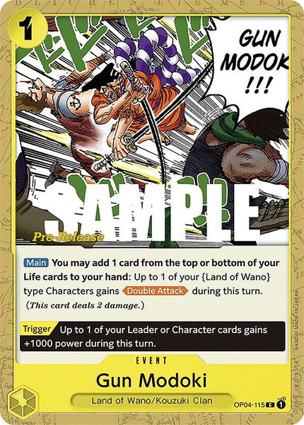 Gun Modoki - Kingdoms of Intrigue Pre-Release Cards One Piece trading card
