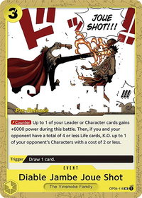 Diable Jambe Joue Shot - Kingdoms of Intrigue Pre-Release Cards (OP04 PRE) #OP04-116 - Uncommon One Piece Trading Card