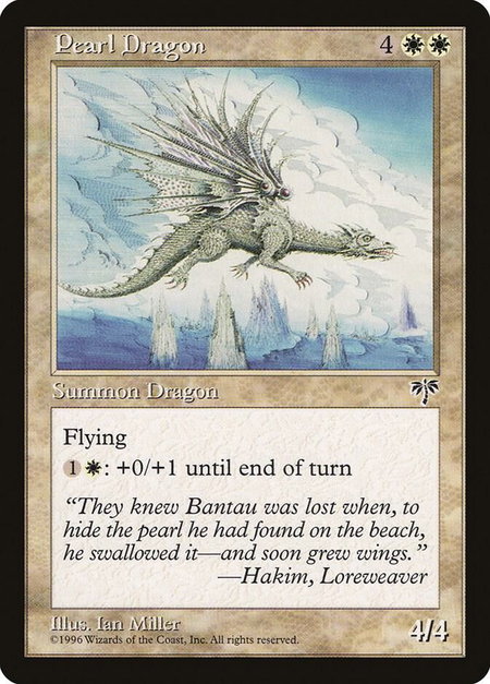 Pearl Dragon - Mirage Magic: The Gathering trading card